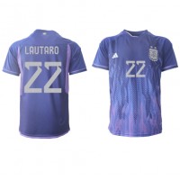Argentinien Lautaro Martinez #22 Fußballbekleidung Auswärtstrikot WM 2022 Kurzarm